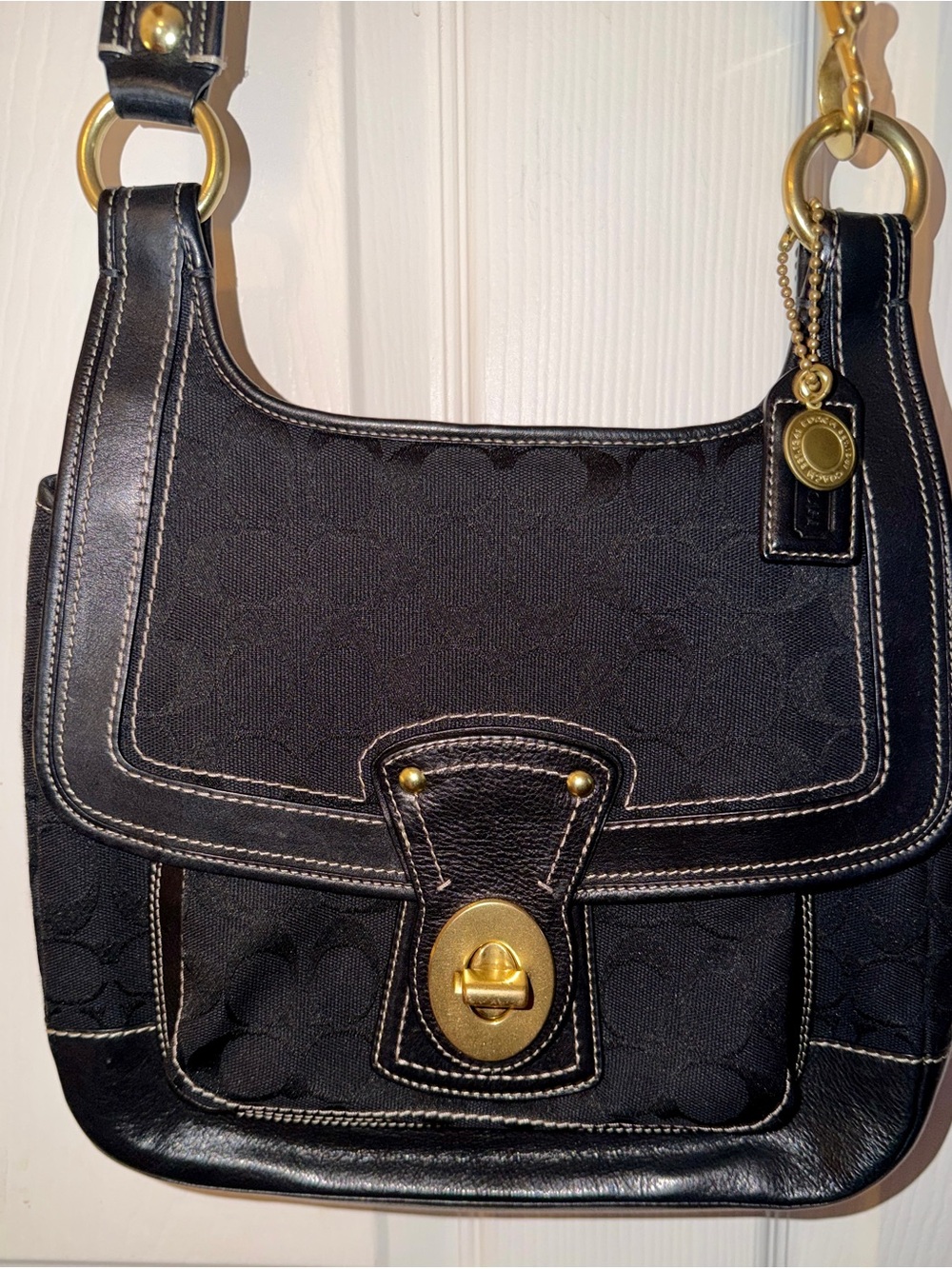 Vintage Coach 65th Anniversary Legacy Signature Canvas Flap Bag Hangtag Charm